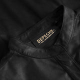 Depeche leather wear Knee-long oversize Sofia leather shirt Dresses 099 Black (Nero)