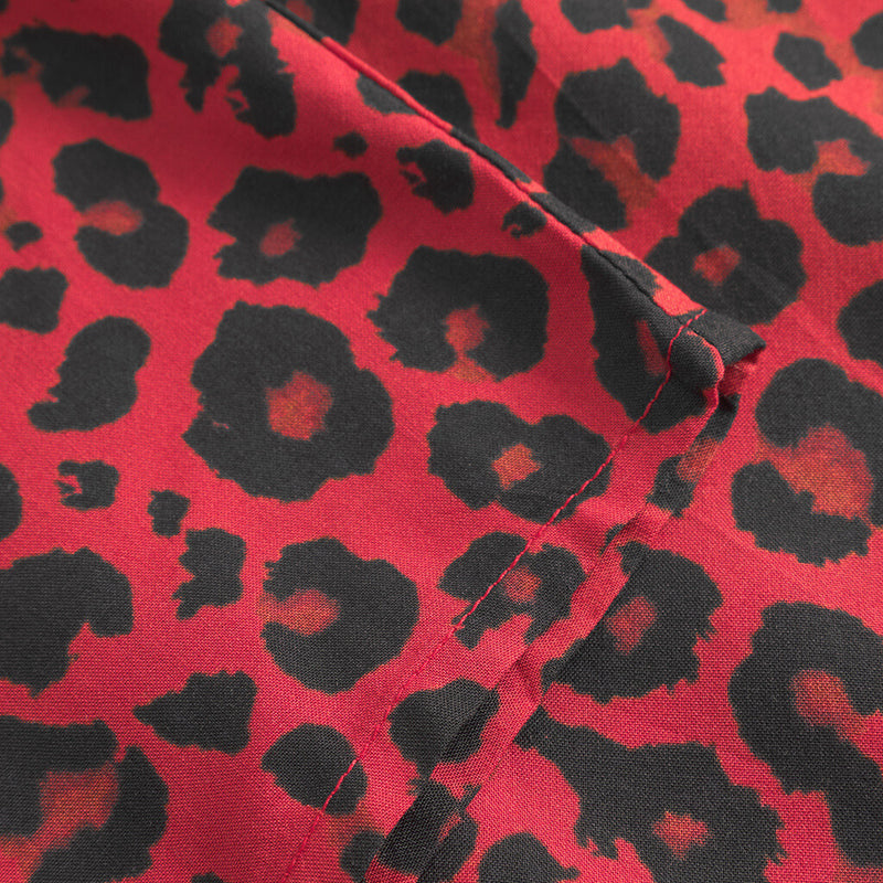 Depeche Clothing Kylie half sleeve blouse in red leopard print Blouse 277 Red Animal Print