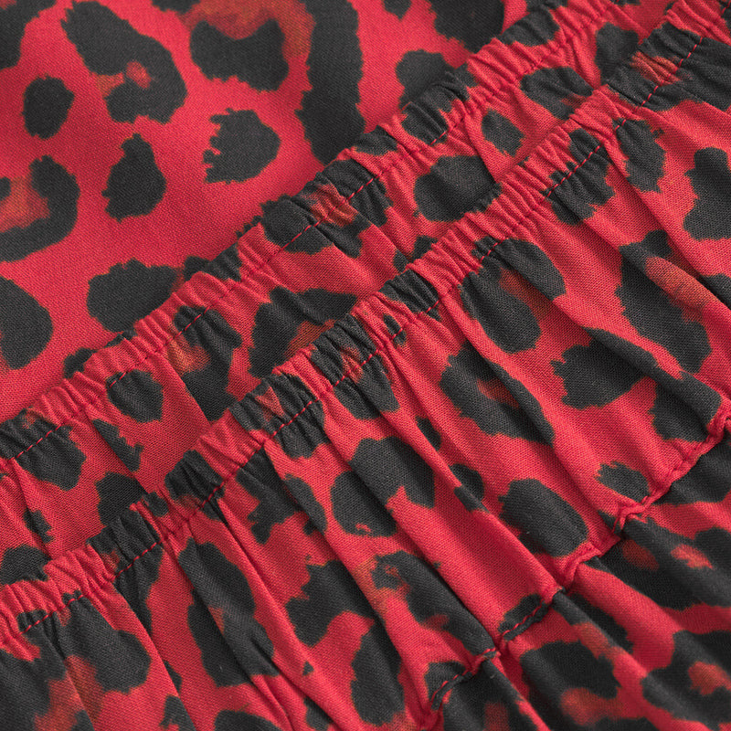 Depeche Clothing Kylie pants in red leopard print Pants 277 Red Animal Print