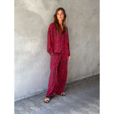 Depeche Clothing Kylie pants in red leopard print Pants 277 Red Animal Print