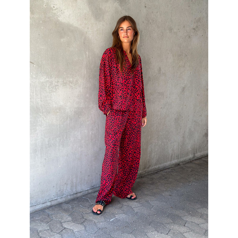 Depeche Clothing Kylie pants in red leopard print Pants 277 Red Animal Print