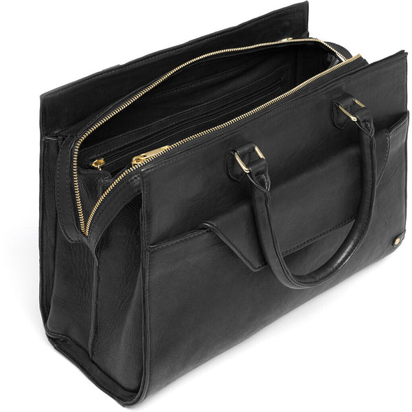 DEPECHE Large bag in nice and soft leather quality Shoulderbag / Handbag 099 Black (Nero)