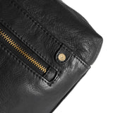 DEPECHE Large leatherbag in soft quality decorated with zippers Shoulderbag / Handbag 099 Black (Nero)
