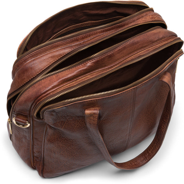 DEPECHE Large workbag in soft leather Shoulderbag / Handbag 133 Brandy
