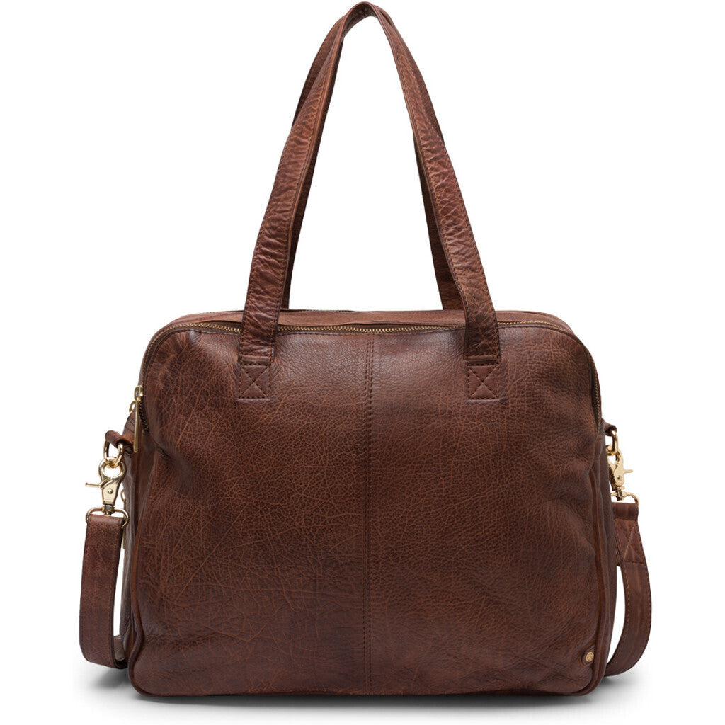 Large workbag in soft leather 12012 Brandy DEPECHE