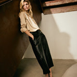 Depeche leather wear Lauren 7/8 lenght leather pants Pants 099 Black