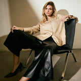 Depeche leather wear Lauren 7/8 lenght leather pants Pants 099 Black