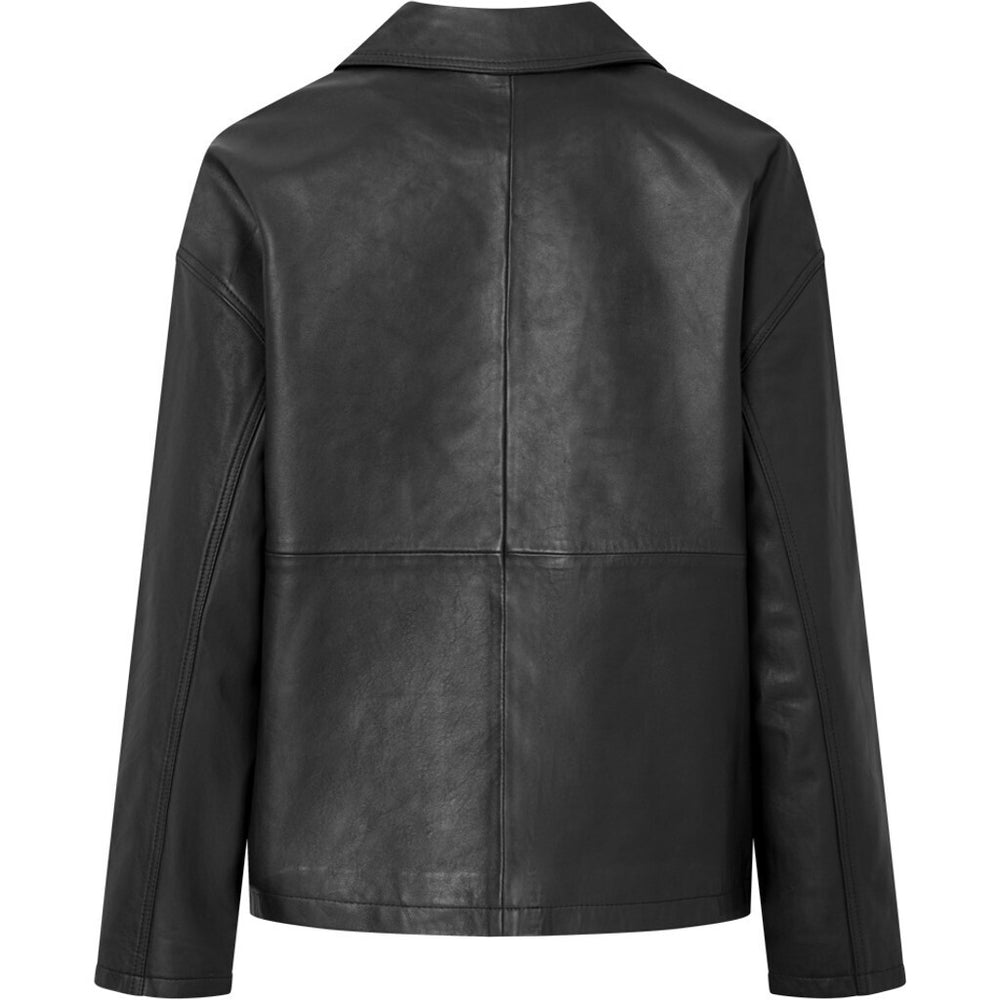 Leah biker jacket in soft and delicious leather / 50854 - Black