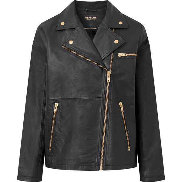 Leah biker jacket in soft and delicious leather / 50854 - Black