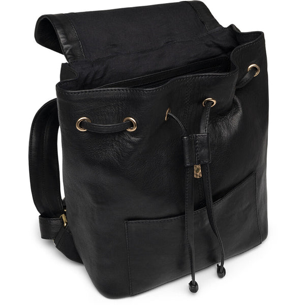 DEPECHE Leather backpack with beautiful details Backpack 099 Black (Nero)