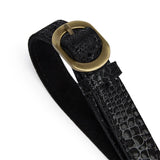 DEPECHE Leather belt Belt 142 Black Snake