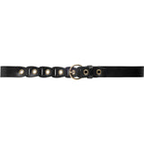 DEPECHE Leather belt decorated with eyelet rivets Belts 099 Black (Nero)