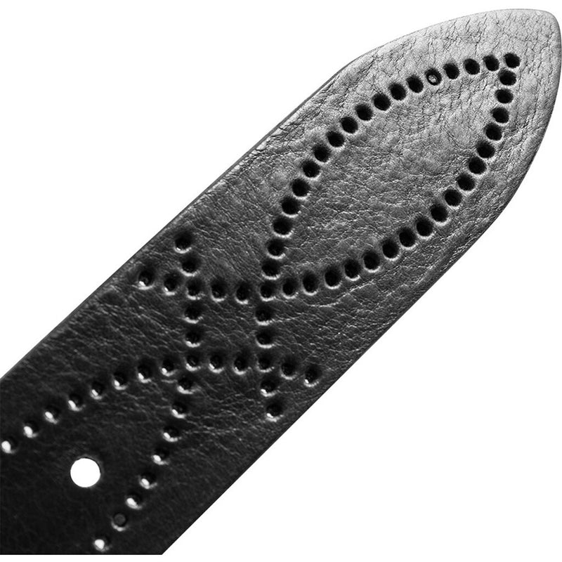 DEPECHE Leather belt with a beautiful western pattern Belts 099 Black (Nero)