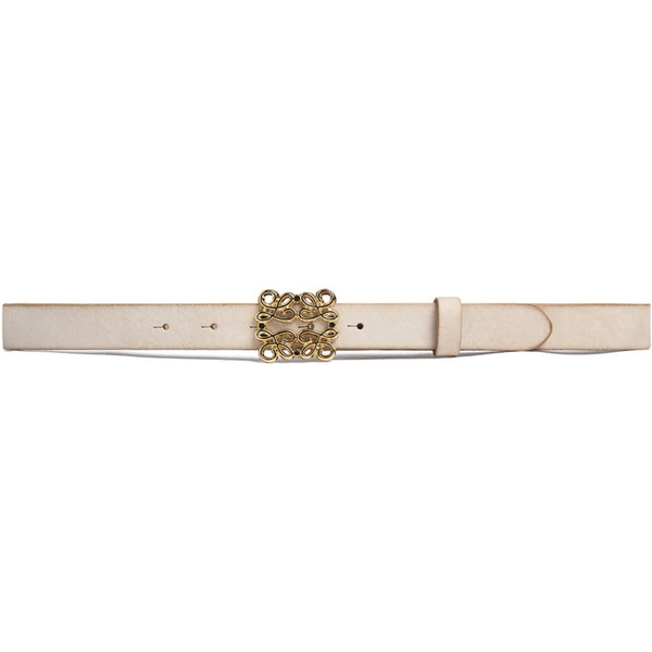 DEPECHE Leather belt with beautiful buckle Belts 011 Sand