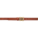 DEPECHE Leather belt with beautiful buckle Belts 014 Cognac