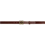 DEPECHE Leather belt with beautiful buckle Belts 040 Dark cognac