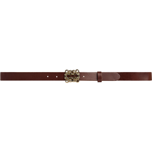 DEPECHE Leather belt with beautiful buckle Belts 040 Dark cognac