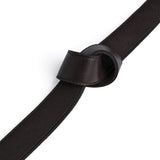 DEPECHE Leather belt with braided buckle Belts 033 Mocca