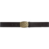 DEPECHE Leather belt with braided buckle Belts 033 Mocca