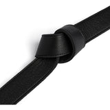 DEPECHE Leather belt with braided buckle Belts 154 Black/Brass