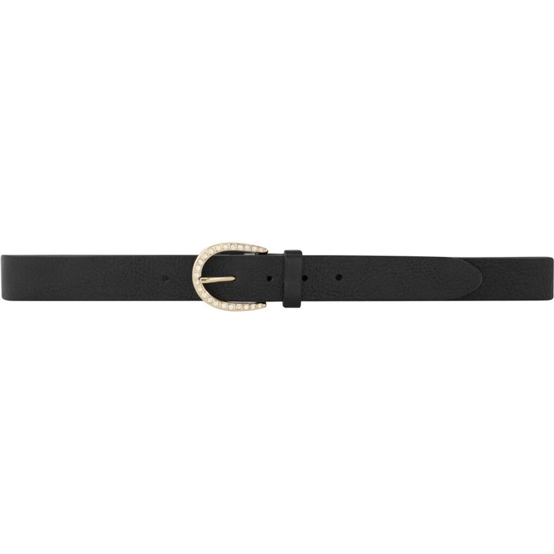 DEPECHE Leather belt with simili buckle Belts 099 Black (Nero)