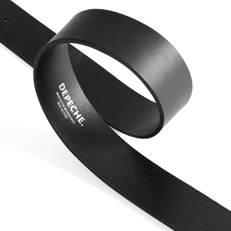 DEPECHE Leather belt with snake buckle Belts 099 Black (Nero)