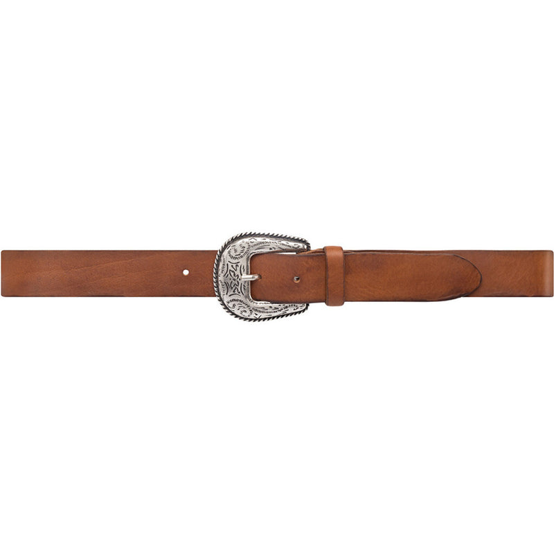 DEPECHE Leather belt with western buckle Belts 014 Cognac