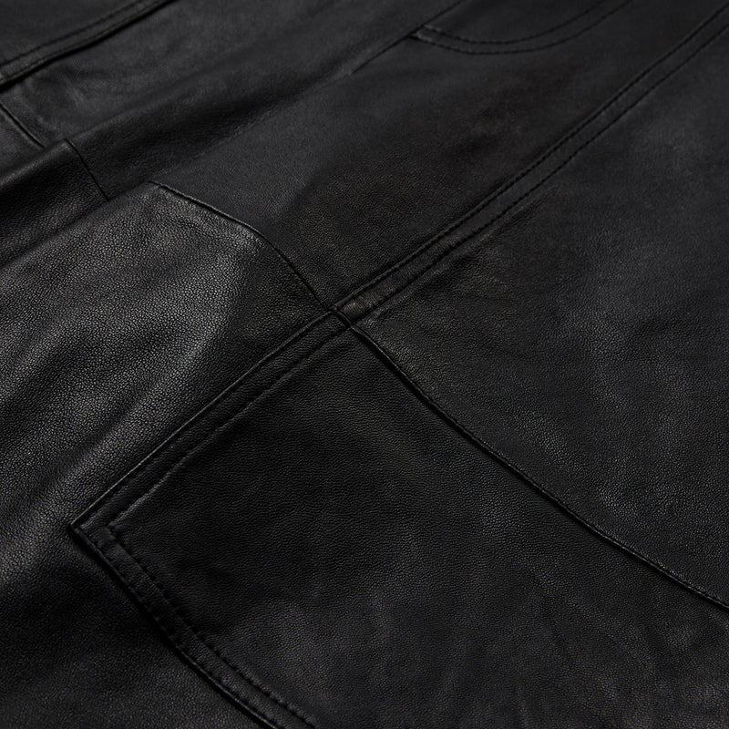 Depeche leather wear Leather bermuda shorts (HW) Shorts 099 Black (Nero)