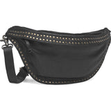DEPECHE Leather bumbag decorated with beautiful rivets Bumbag 099 Black (Nero)