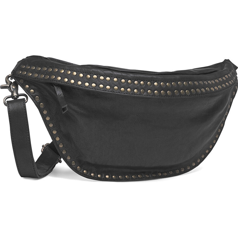 DEPECHE Leather bumbag decorated with beautiful rivets Bumbag 099 Black (Nero)