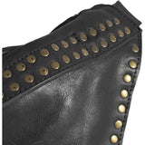 DEPECHE Leather bumbag decorated with beautiful rivets Bumbag 099 Black (Nero)