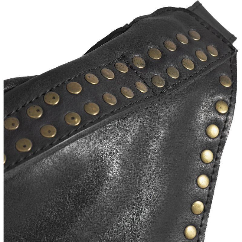DEPECHE Leather bumbag decorated with beautiful rivets Bumbag 099 Black (Nero)