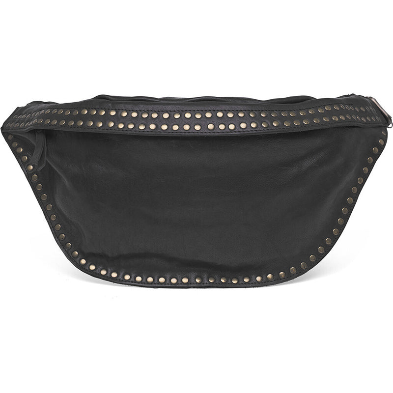 DEPECHE Leather bumbag decorated with beautiful rivets Bumbag 099 Black (Nero)