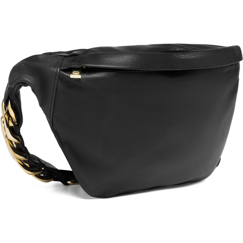 DEPECHE Leather bumbag with chain detail Bumbag 099 Black (Nero)