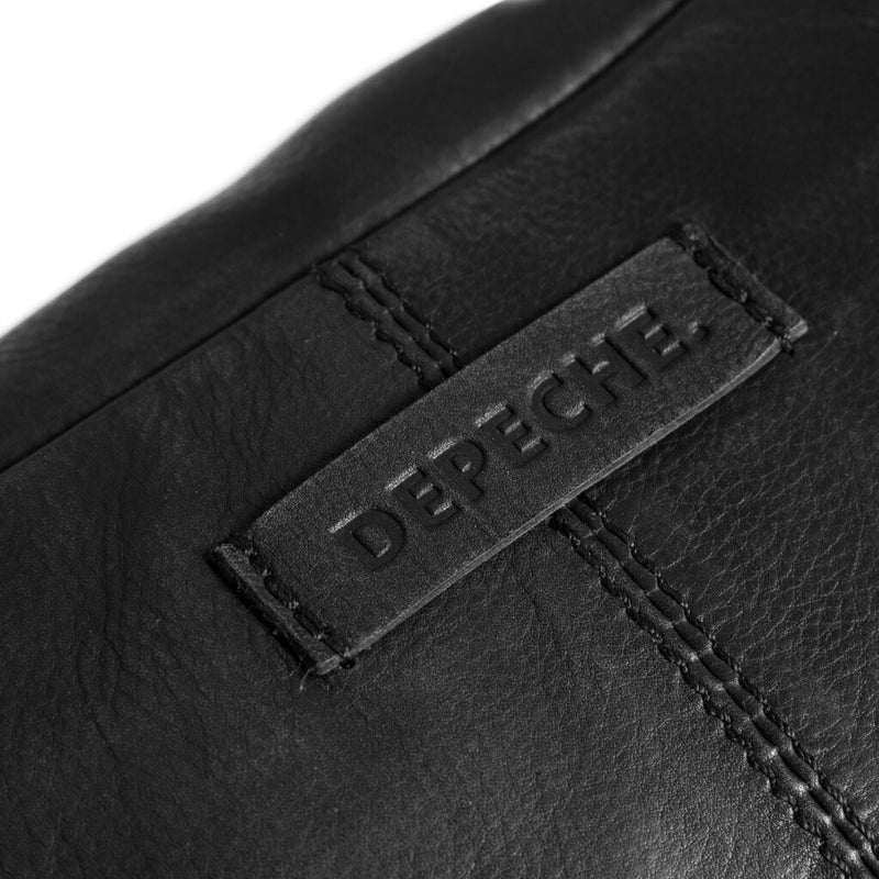 DEPECHE Leather bumbag with chain detail on front Bumbag 099 Black (Nero)