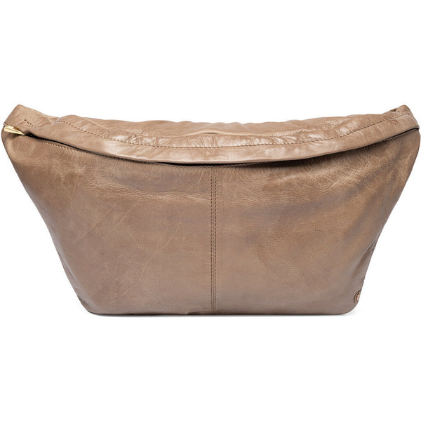 DEPECHE Leather bumbag with covered front zipper Bumbag 224 Taupe