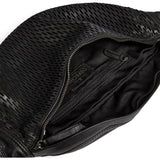 DEPECHE Leather bumbag with perforated front Bumbag 099 Black