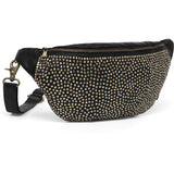 DEPECHE Leather bumbag with rivets Bumbag 099 Black (Nero)