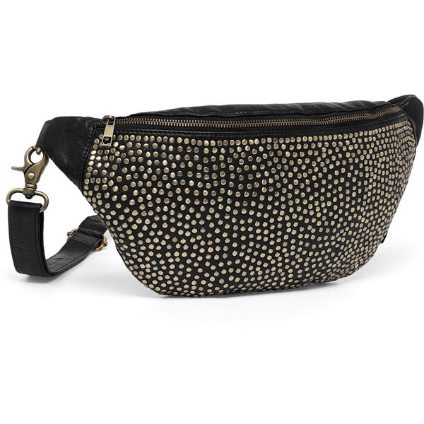 DEPECHE Leather bumbag with rivets Bumbag 099 Black (Nero)