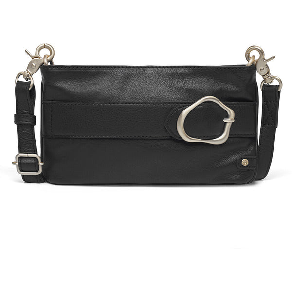 DEPECHE Leather clutch with beautiful golden claps Small bag / Clutch 099 Black (Nero)