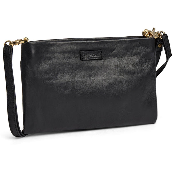 DEPECHE Leather clutch with gold studs Clutch 099 Black (Nero)