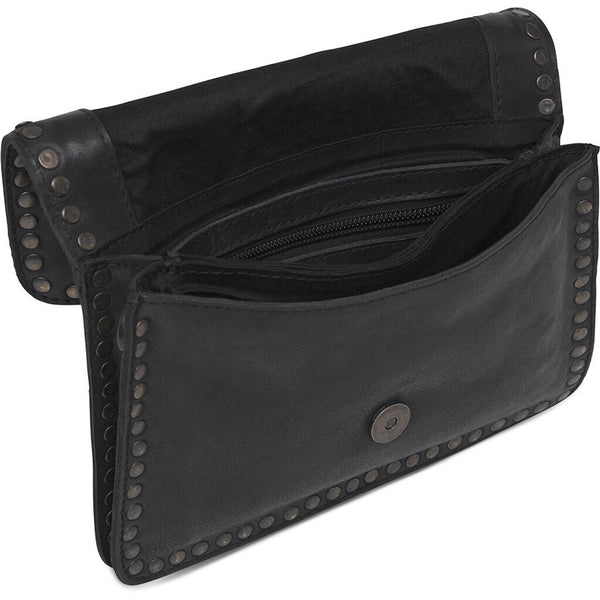 DEPECHE Leather crossbody bag decorated with beautiful rivets Cross over 099 Black (Nero)