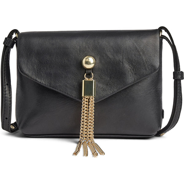 DEPECHE Leather crossover bag with gold details Cross over 099 Black (Nero)