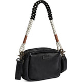 DEPECHE Leather crossover with boho rope strap Cross over 099 Black