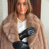 DEPECHE Leather gloves decorated with zipper Gloves 097 Gold