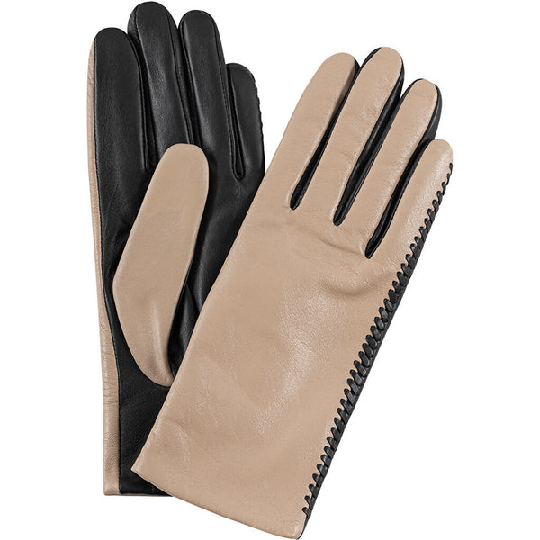 DEPECHE Leather gloves with the finest sewing Gloves 168 Latte
