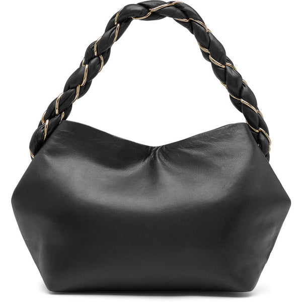 DEPECHE Leather handbag with hand strap in leather and metal Shoulderbag / Handbag 099 Black (Nero)