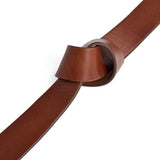 DEPECHE Leather jeans belt with perforated loop Belts 014 Cognac