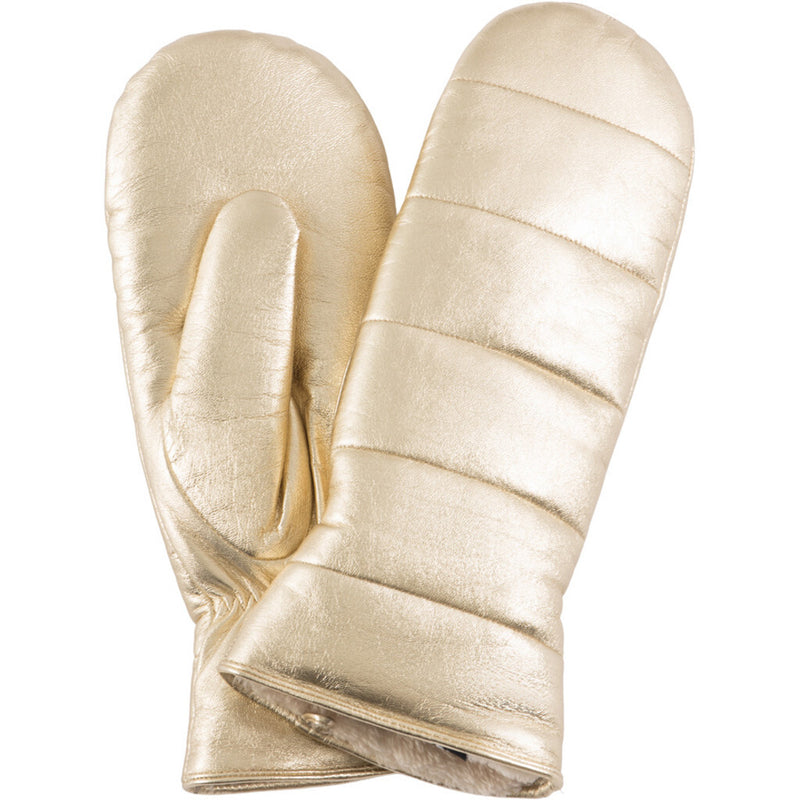 DEPECHE Leather mittens in nice and soft quality Gloves 206 Gold Metallic