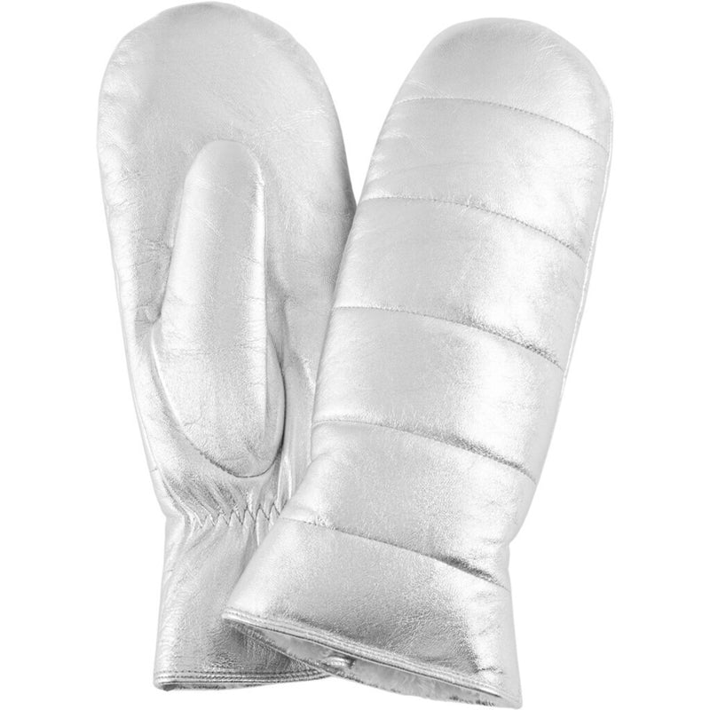 DEPECHE Leather mittens in nice and soft quality Gloves 207 Silver Metallic